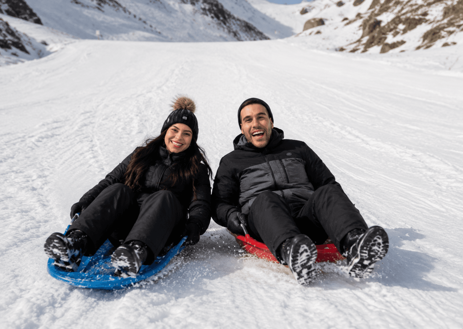 Nossa primeira aventura de trenó na neve