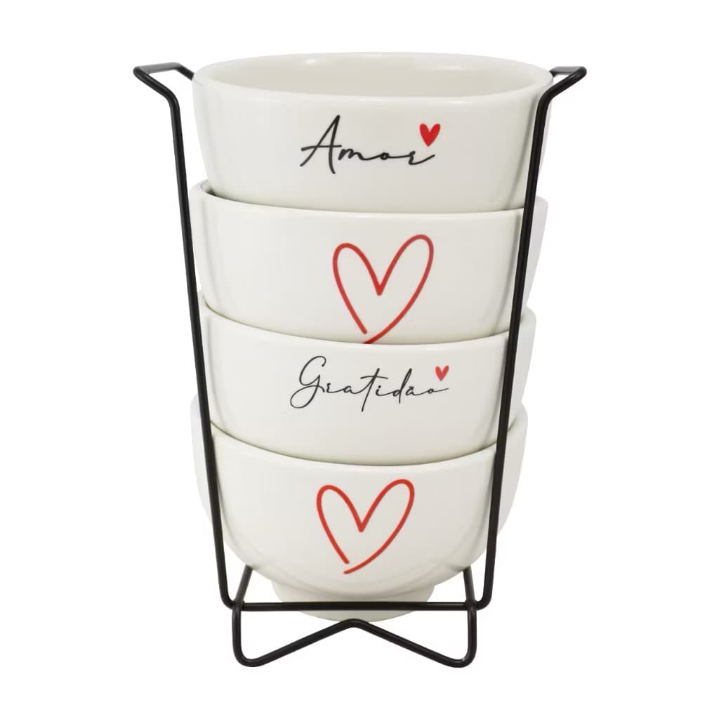 Kit 4 Tigelas de Porcelana
