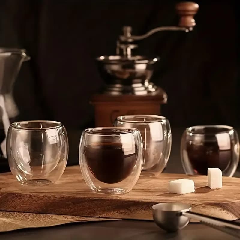 Kit 6 Copos Parede Dupla Café